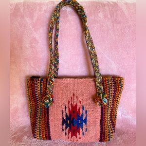 Cute pink wool shoulder bag